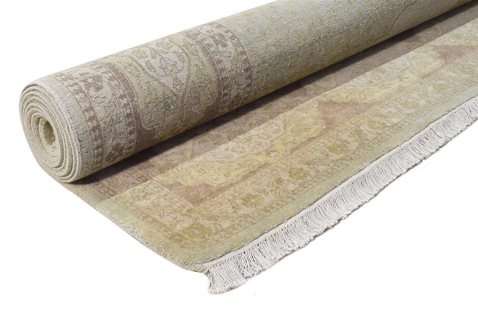 Hand Knotted Sage Wool Rug 8' X 10' Persian Oriental Medallion Large Carpet   7865073041557