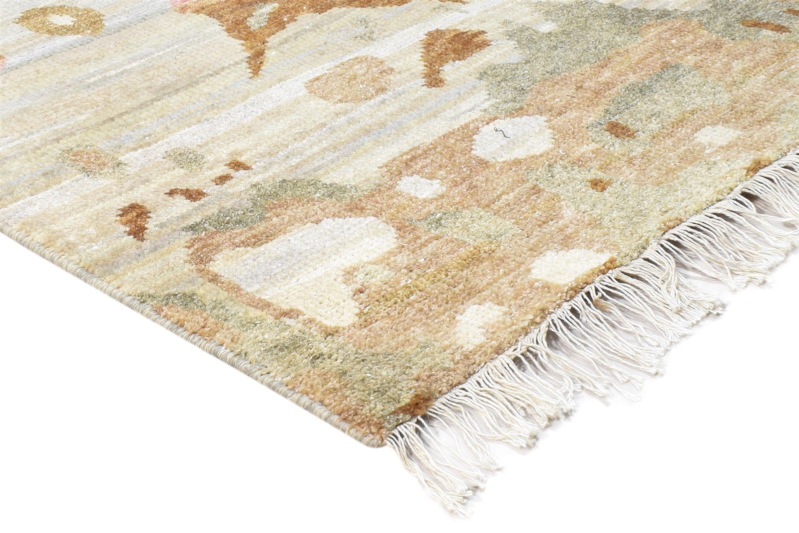Lissy Hand Knotted Sand Wool Rug 2'6 X 10' Modern Bohemian Abstract Runner   7864943706261