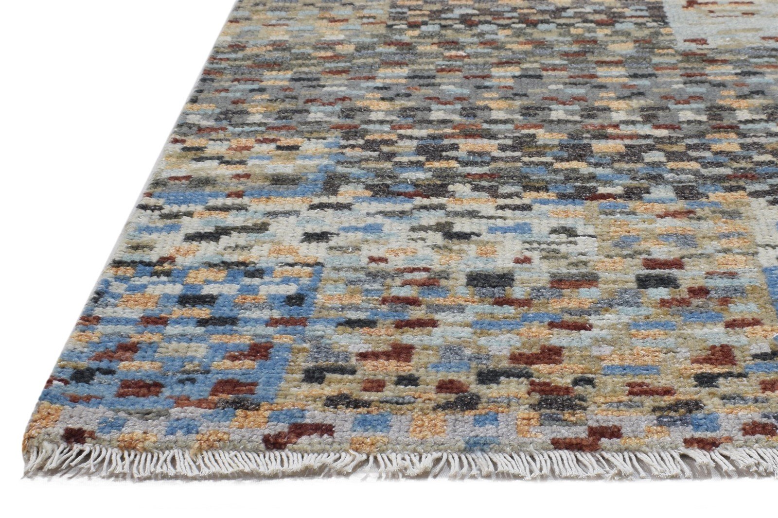 Hand Knotted Sand Wool Rug 3' X 5' Modern Indian Abstract Room Size Carpet   7864321736853