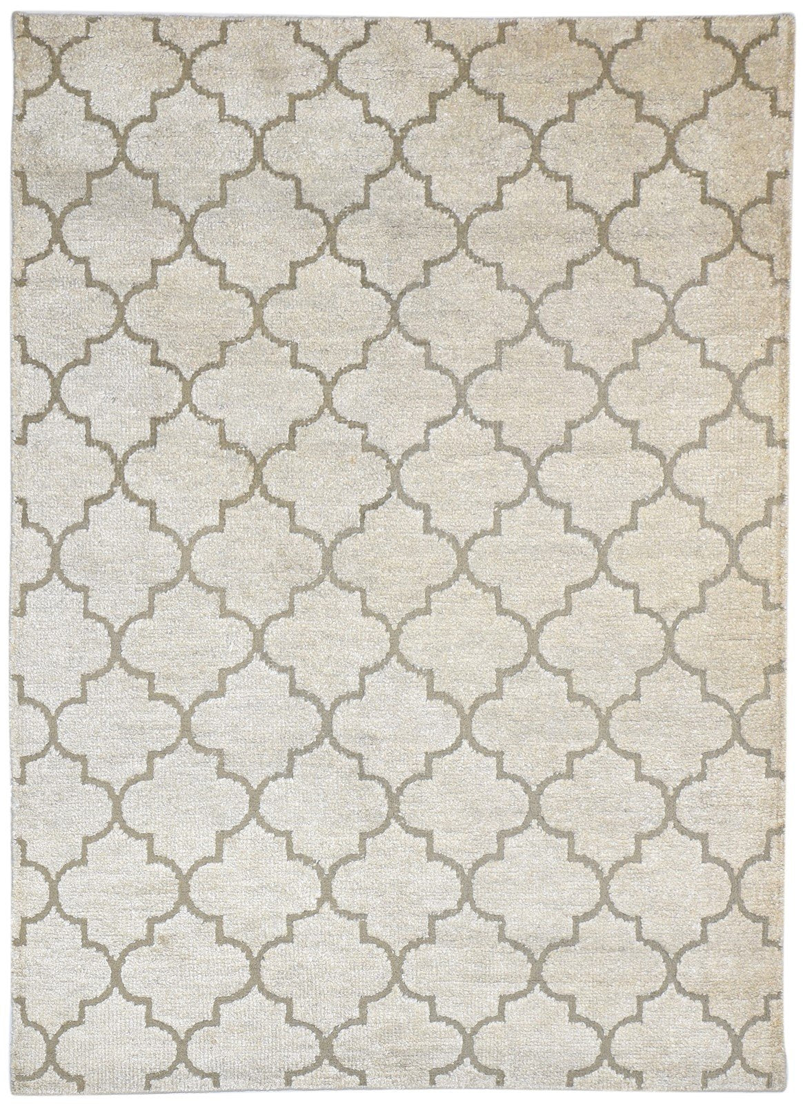 Hand Knotted Sand Wool Rug 5' X 7' Modern Moroccan Trellis Room Size Carpet   7864157667477