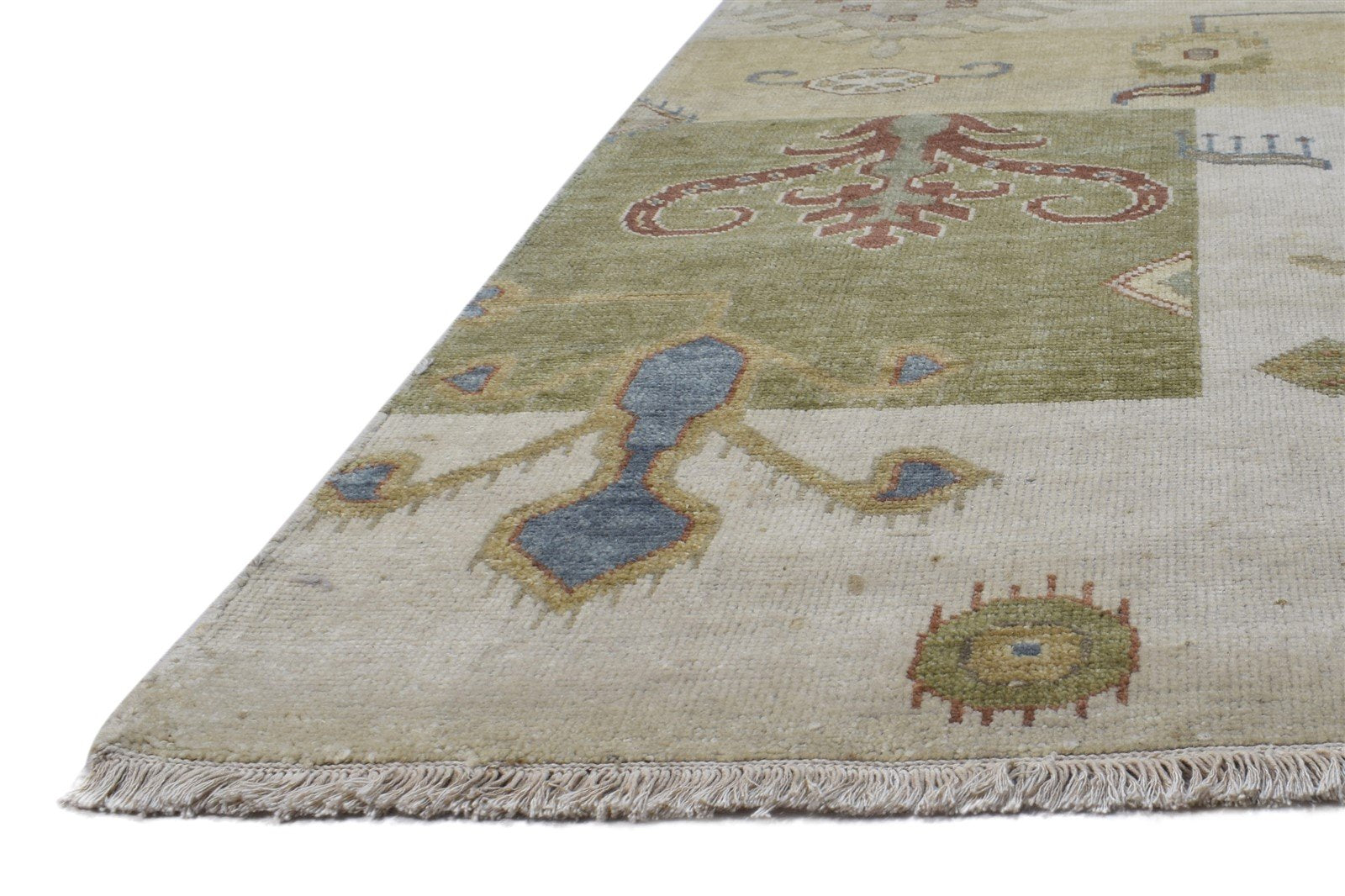 Hand Knotted Sand Wool Rug 7' X 10' Persian Mughal Oriental Large Carpet   7864497701013