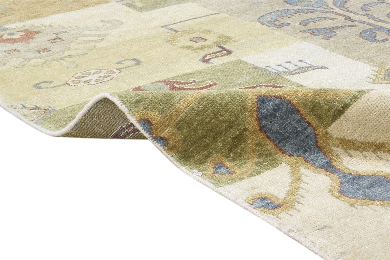 Hand Knotted Sand Wool Rug 7' X 10' Persian Mughal Oriental Large Carpet   7864497701013