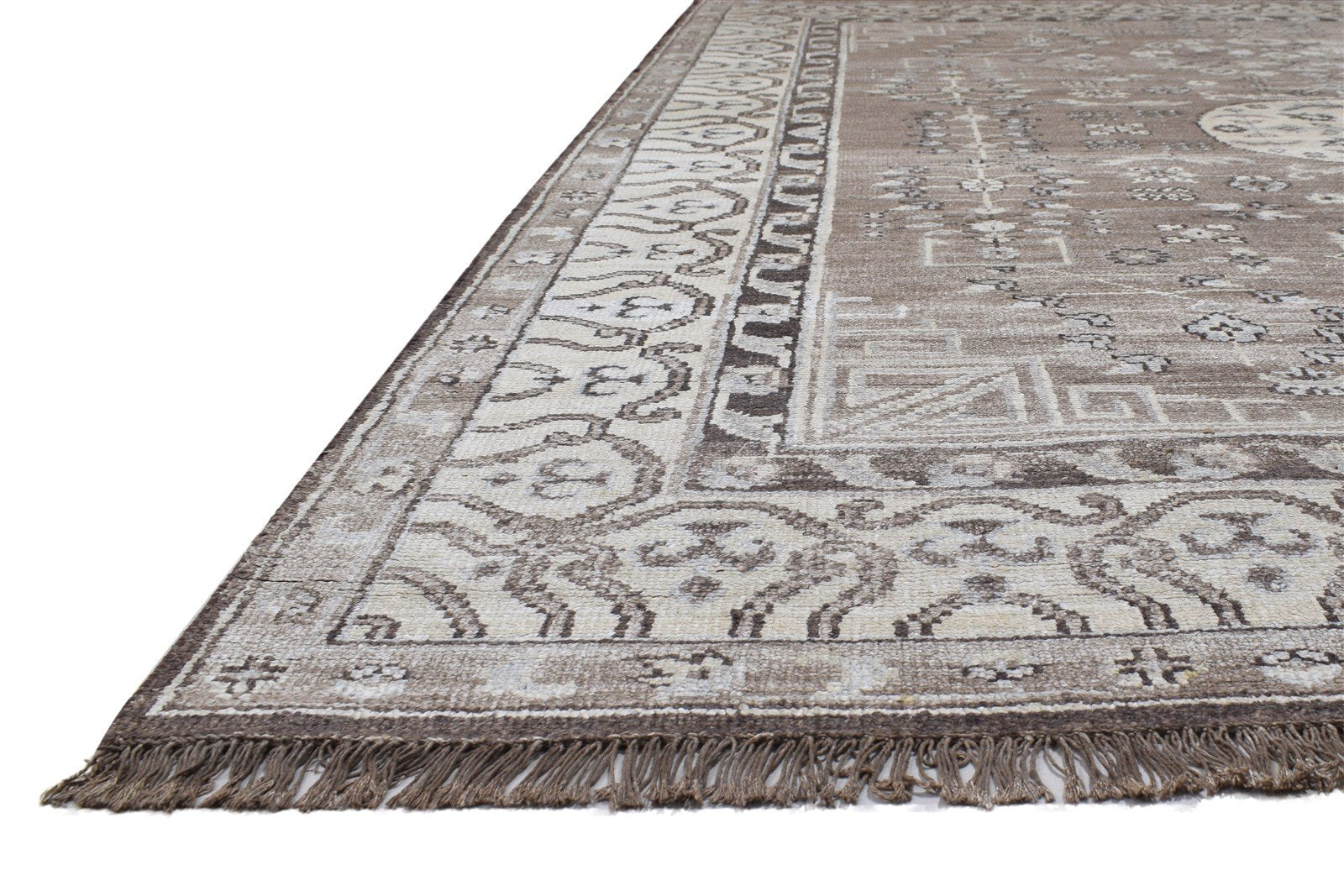 Hand Knotted Sand Wool Rug 8' X 10' Persian Khotan Oriental Large Carpet   7864169529493