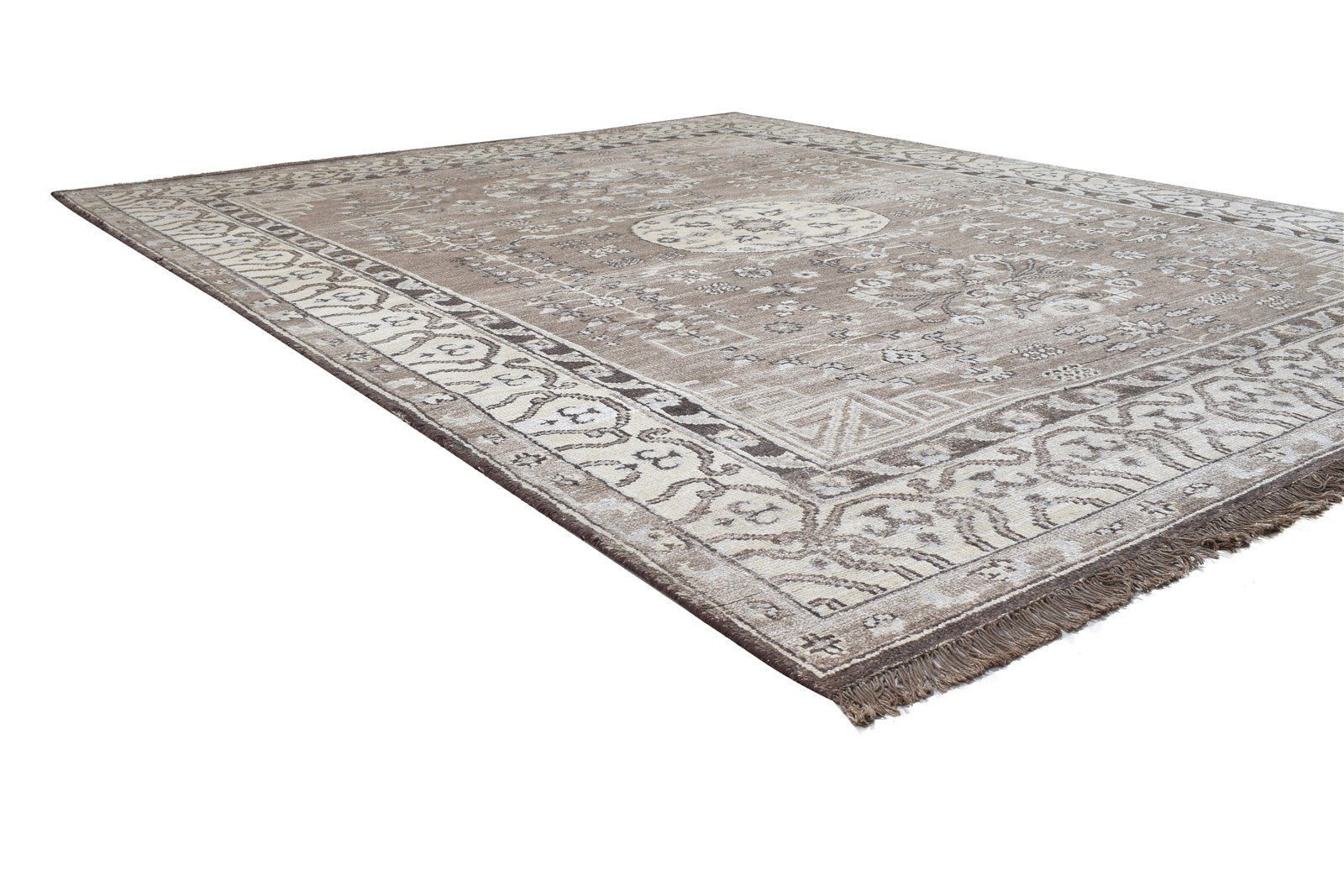 Hand Knotted Sand Wool Rug 8' X 10' Persian Khotan Oriental Large Carpet   7864169529493