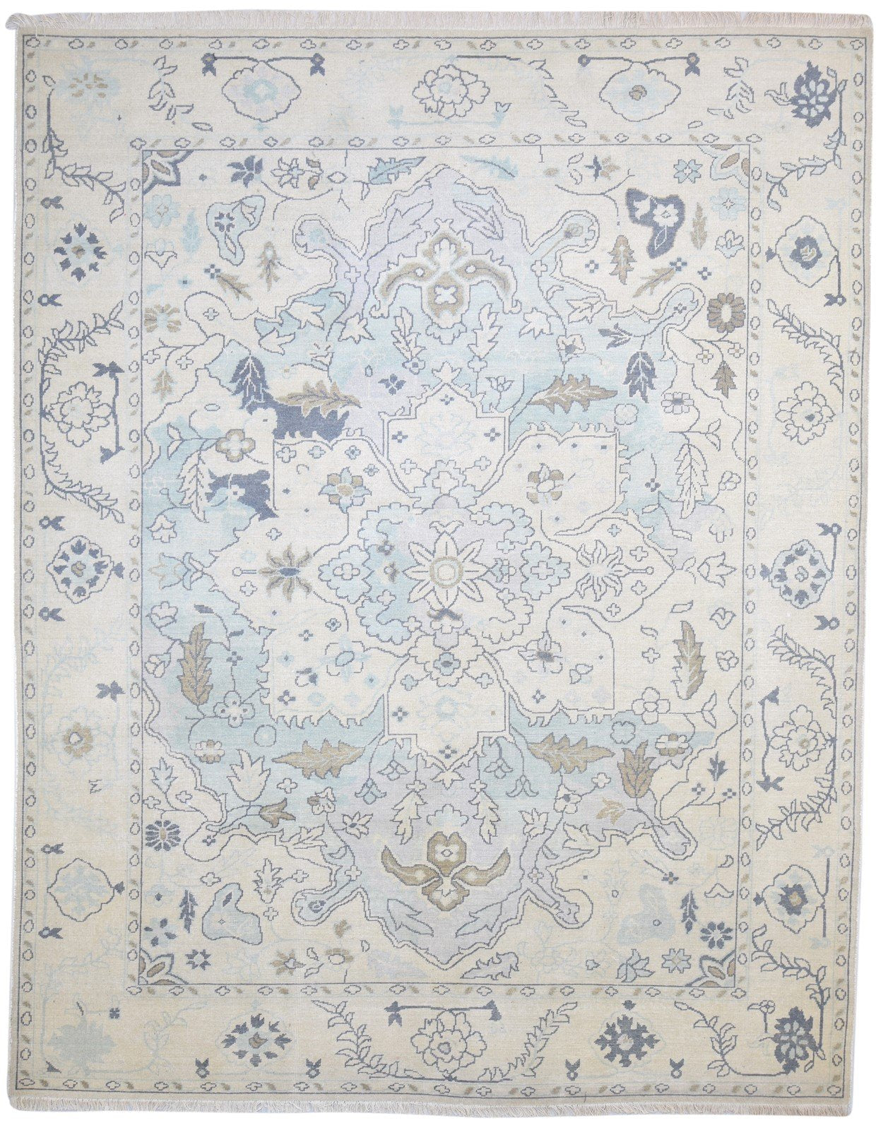 Hand Knotted Sand Wool Rug 8' X 10' Persian Oushak Oriental Large Carpet   7864165531797