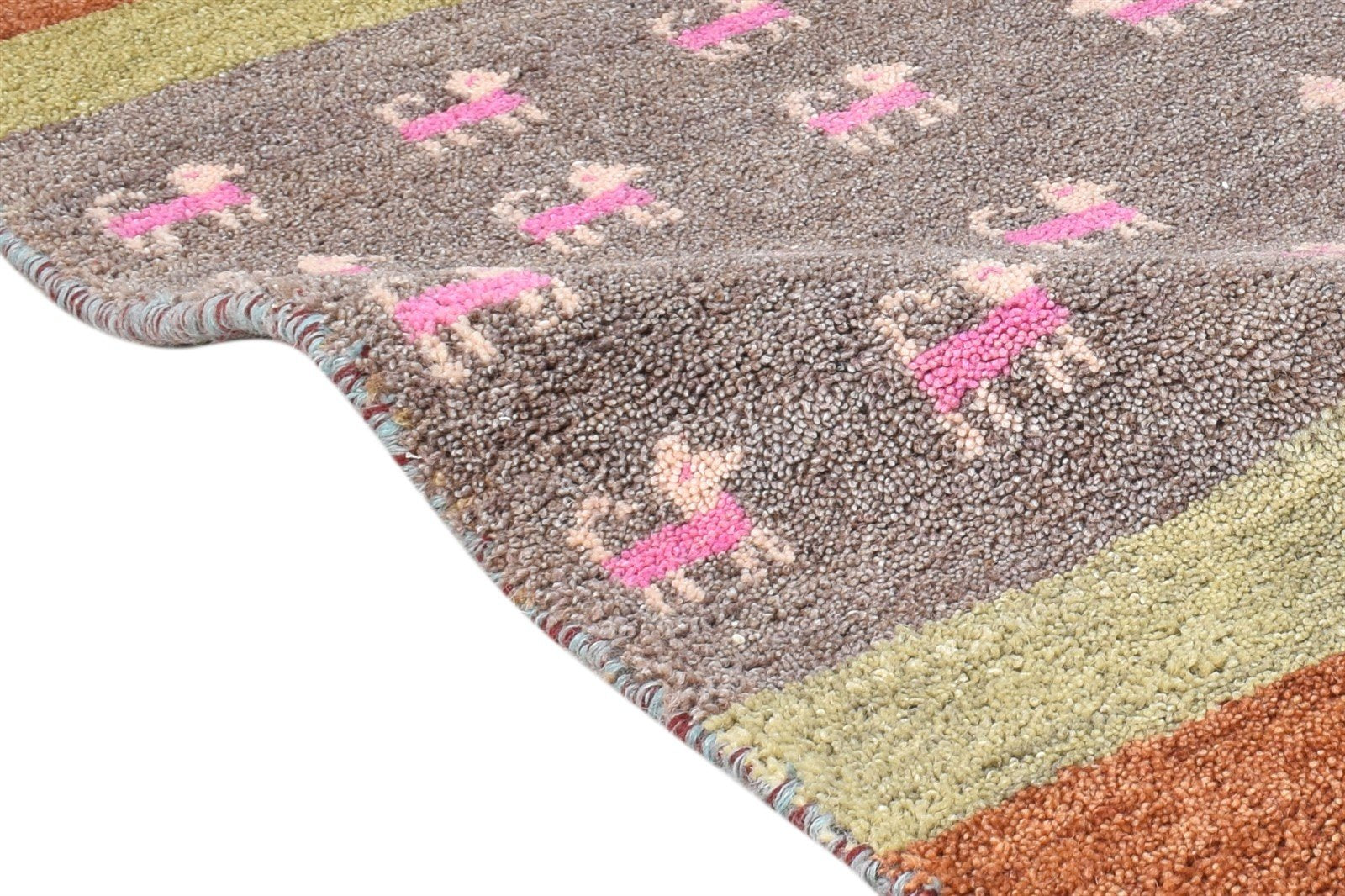 Martita Hand Knotted Taupe Wool Rug 2' X 3' Southwestern American Tribal   7865057116309