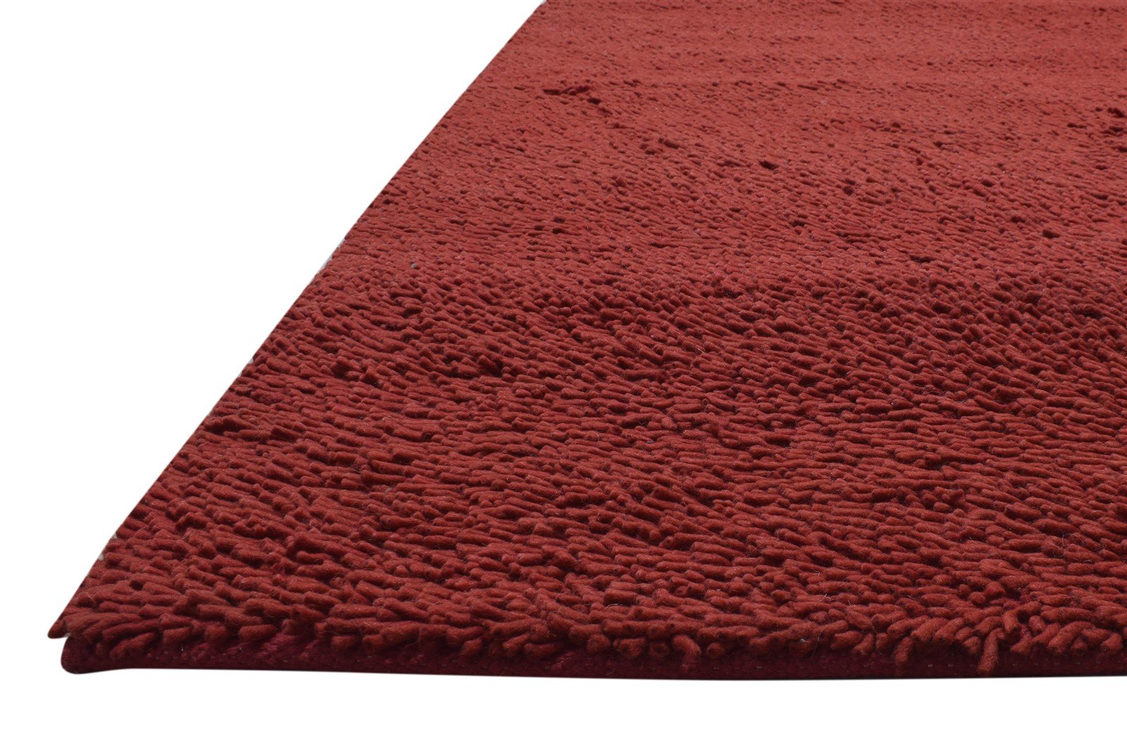 Hand Knotted Wine Wool Rug 5' X 8' Shag Scandinavian Solid Room Size Carpet   7865245106325