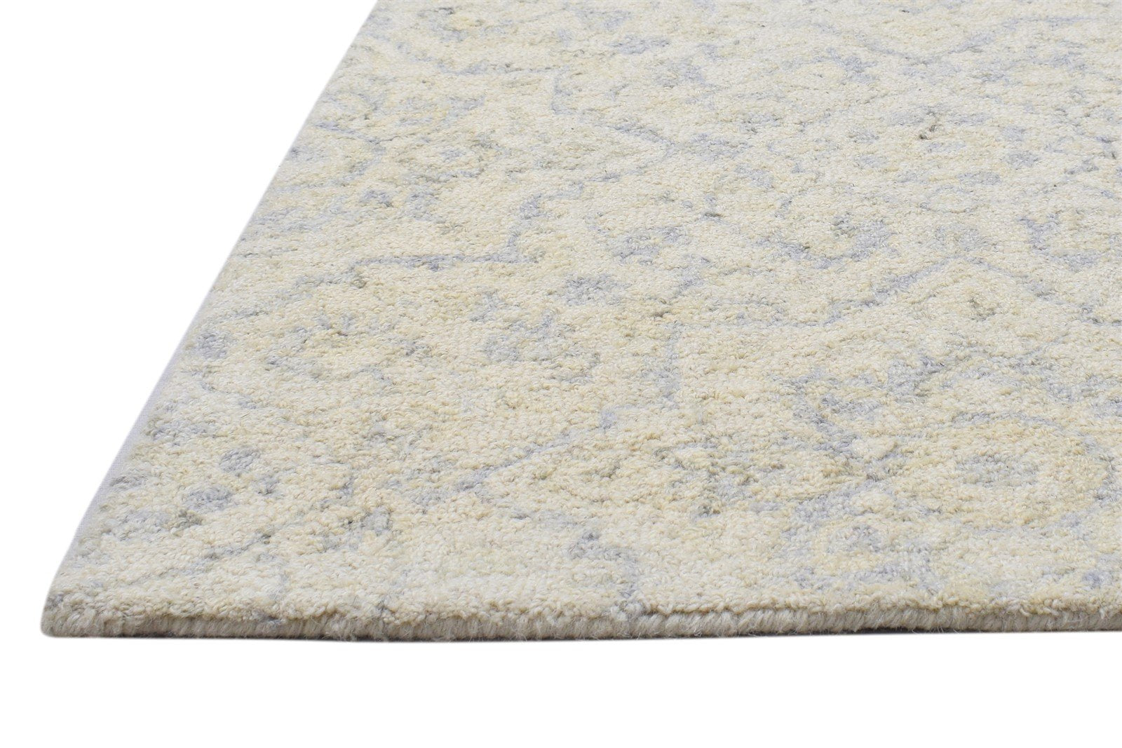 Hand Tufted Beige Wool Rug 5' X 8' Modern French Floral Room Size Carpet   7864092786837