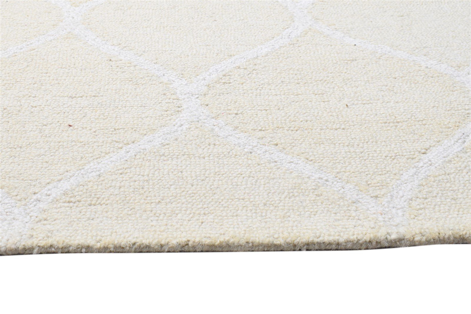 Hand Tufted Beige Wool Rug 5' X 8' Modern Moroccan Trellis Room Size Carpet   7864097603733