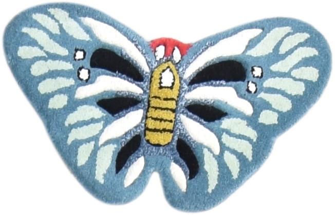 Hand Tufted Blue Wool Rug 2' X 1' Kids & Teens Indian Animal Print Small Carpet   7864643420309