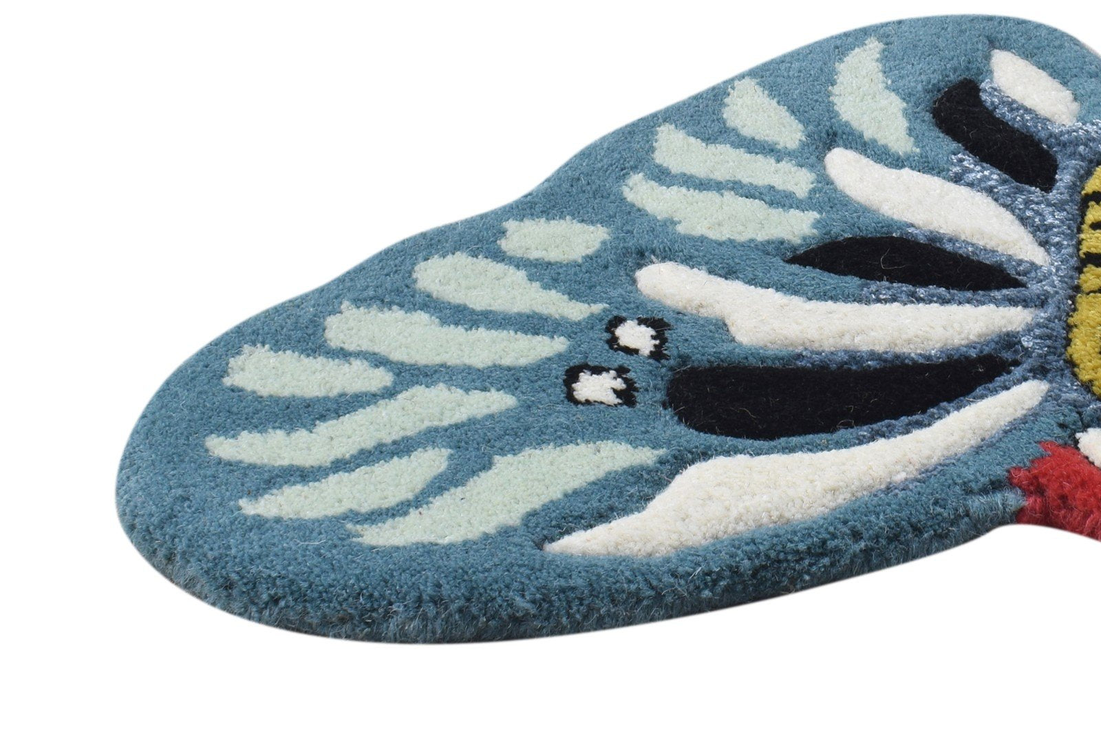 Hand Tufted Blue Wool Rug 2' X 1' Kids & Teens Indian Animal Print Small Carpet   7864643420309