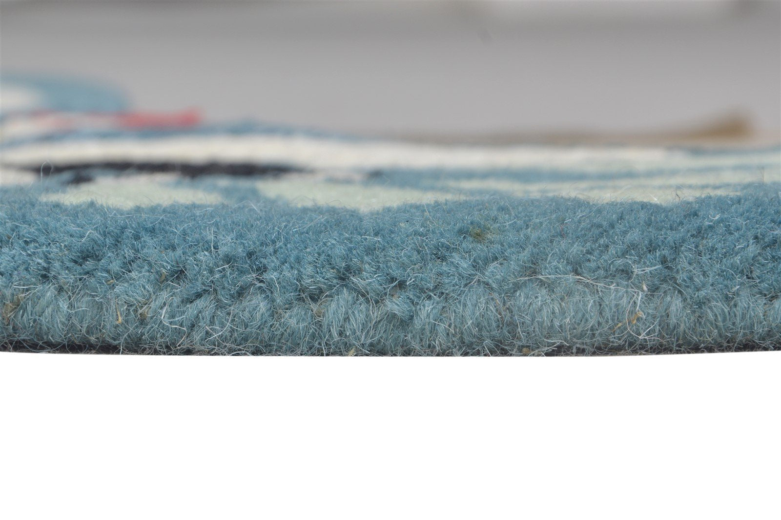 Hand Tufted Blue Wool Rug 2' X 1' Kids & Teens Indian Animal Print Small Carpet   7864643420309