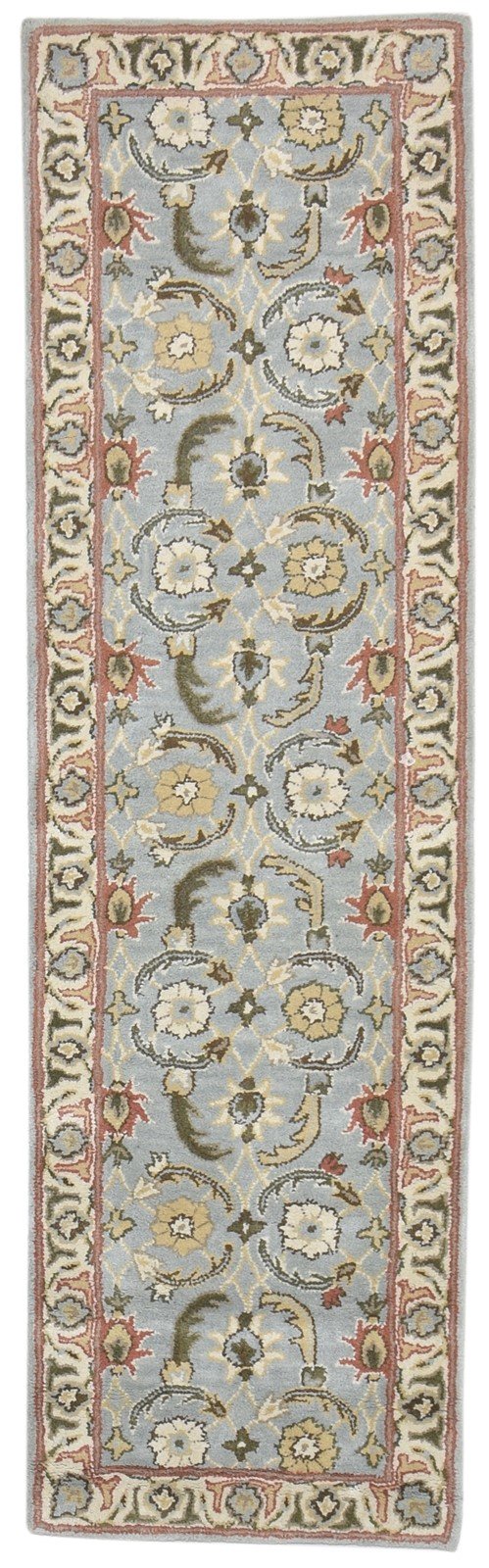 Hand Tufted Blue Wool Rug 2' X 8' Persien Kashan Oriental Small Runner   7864858345621