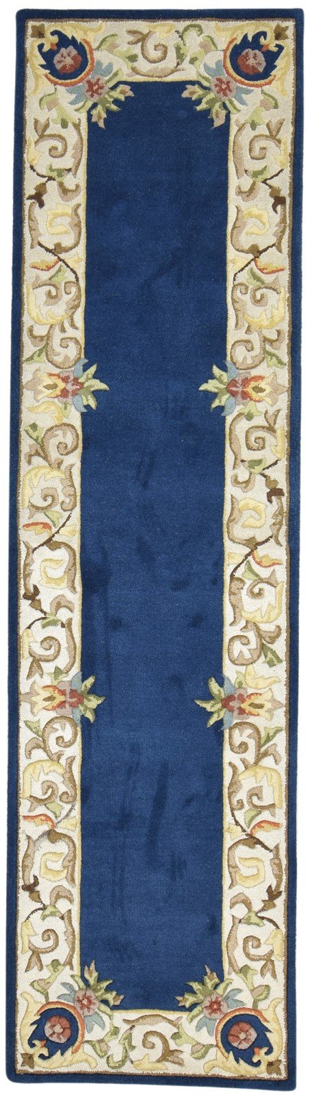 Hand Tufted Blue Wool Rug 3' X 10' Persian Mughal Oriental Small Runner   7864931647637