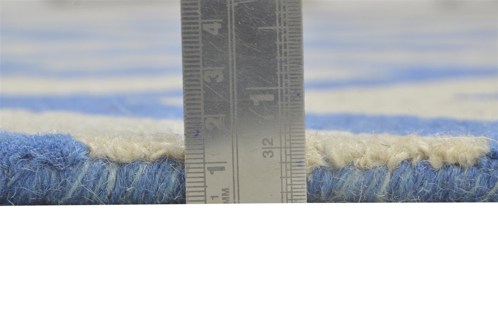 Hand Tufted Blue Wool Rug 4' X 6' Modern Scandinavian Geometric Room Size Carpet   7864304664725