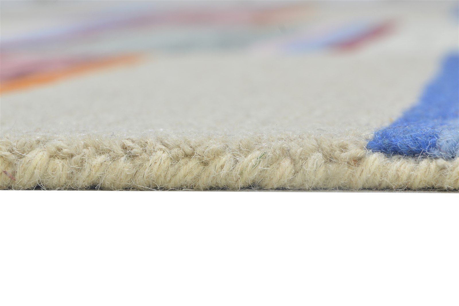 Hand Tufted Blue Wool Rug 5' X 8' Modern Scandinavian Striped Room Size Carpet   7864154849429