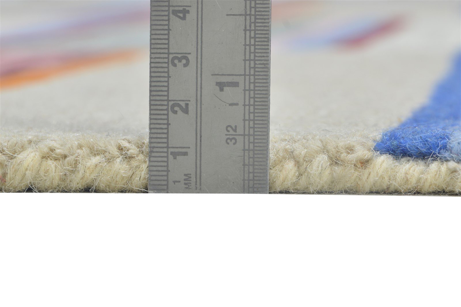 Hand Tufted Blue Wool Rug 5' X 8' Modern Scandinavian Striped Room Size Carpet   7864154849429