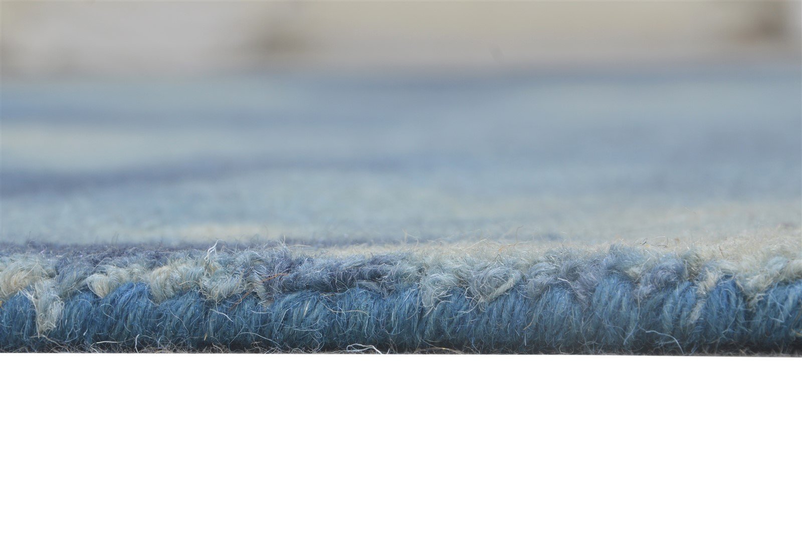 Hand Tufted Blue Wool Rug 5' X 8' Modern Shibori Tie Dye Room Size Carpet   7865199001749