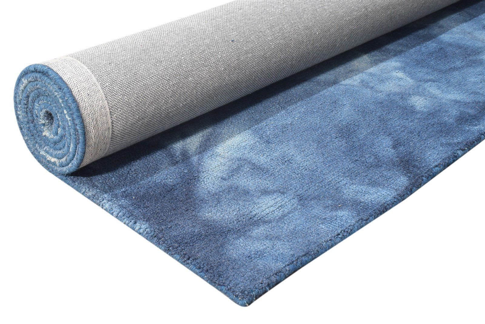 Hand Tufted Blue Wool Rug 5' X 8' Modern Shibori Tie Dye Room Size Carpet   7865199001749