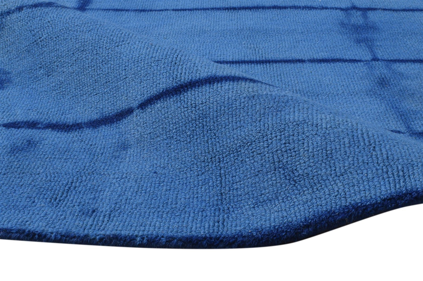 Hand Tufted Blue Wool Rug 5' X 8' Modern Shibori Tie Dye Room Size Carpet   7865199460501