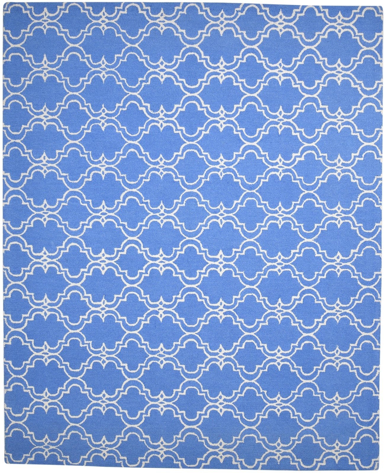 Hand Tufted Blue Wool Rug 8' X 10' Modern Moroccan Trellis Large Carpet   7864304959637