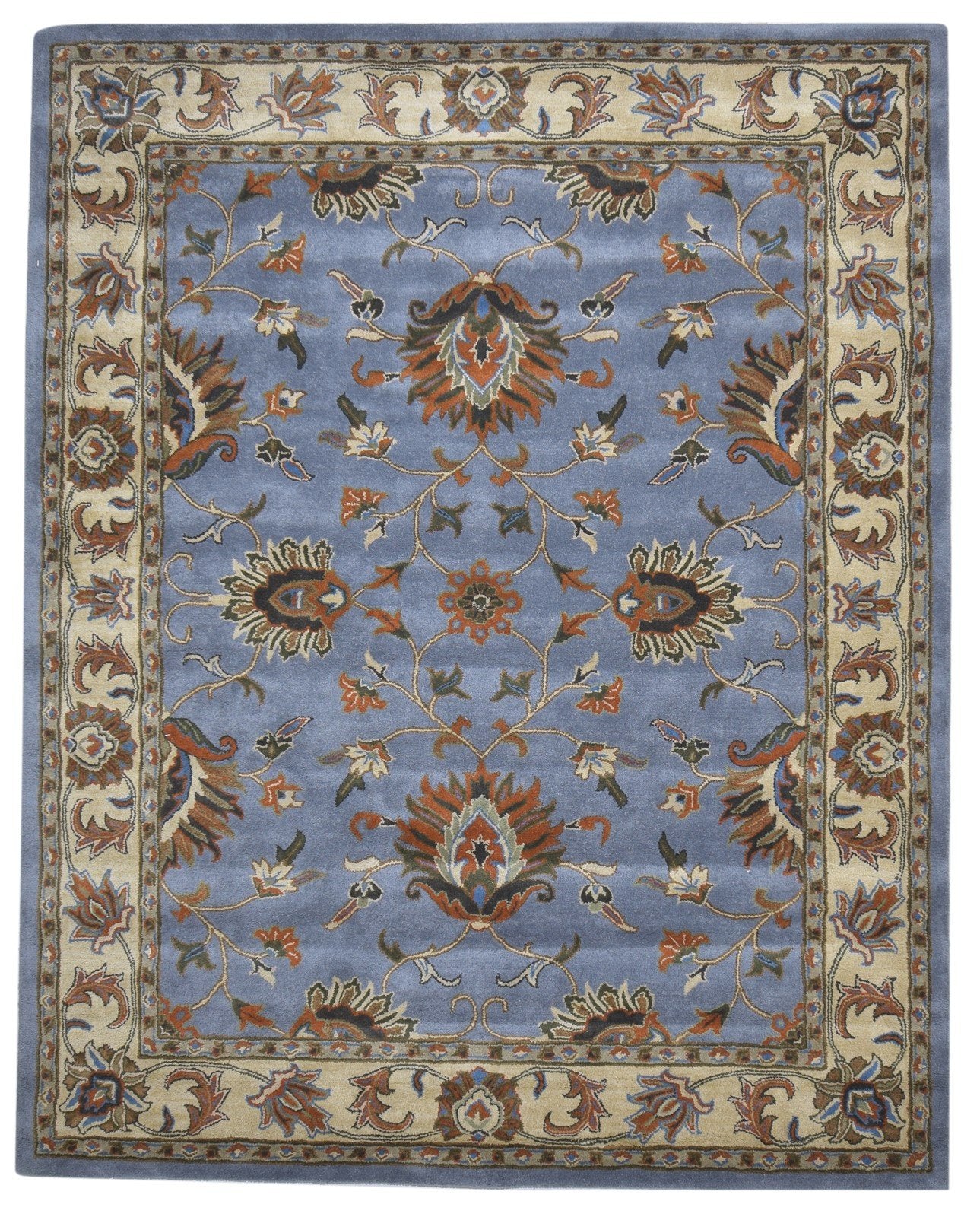 Hand Tufted Blue Wool Rug 8' X 10' Persian Oushak Oriental Large Carpet   7864492720277