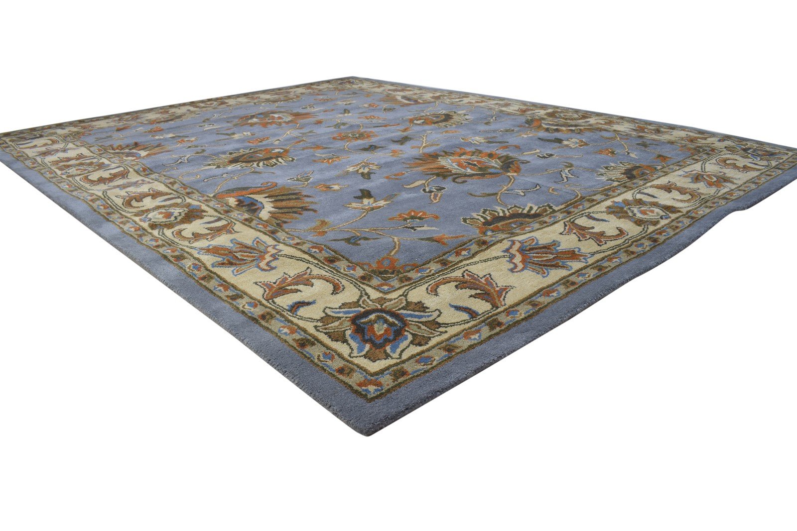 Hand Tufted Blue Wool Rug 8' X 10' Persian Oushak Oriental Large Carpet   7864492720277