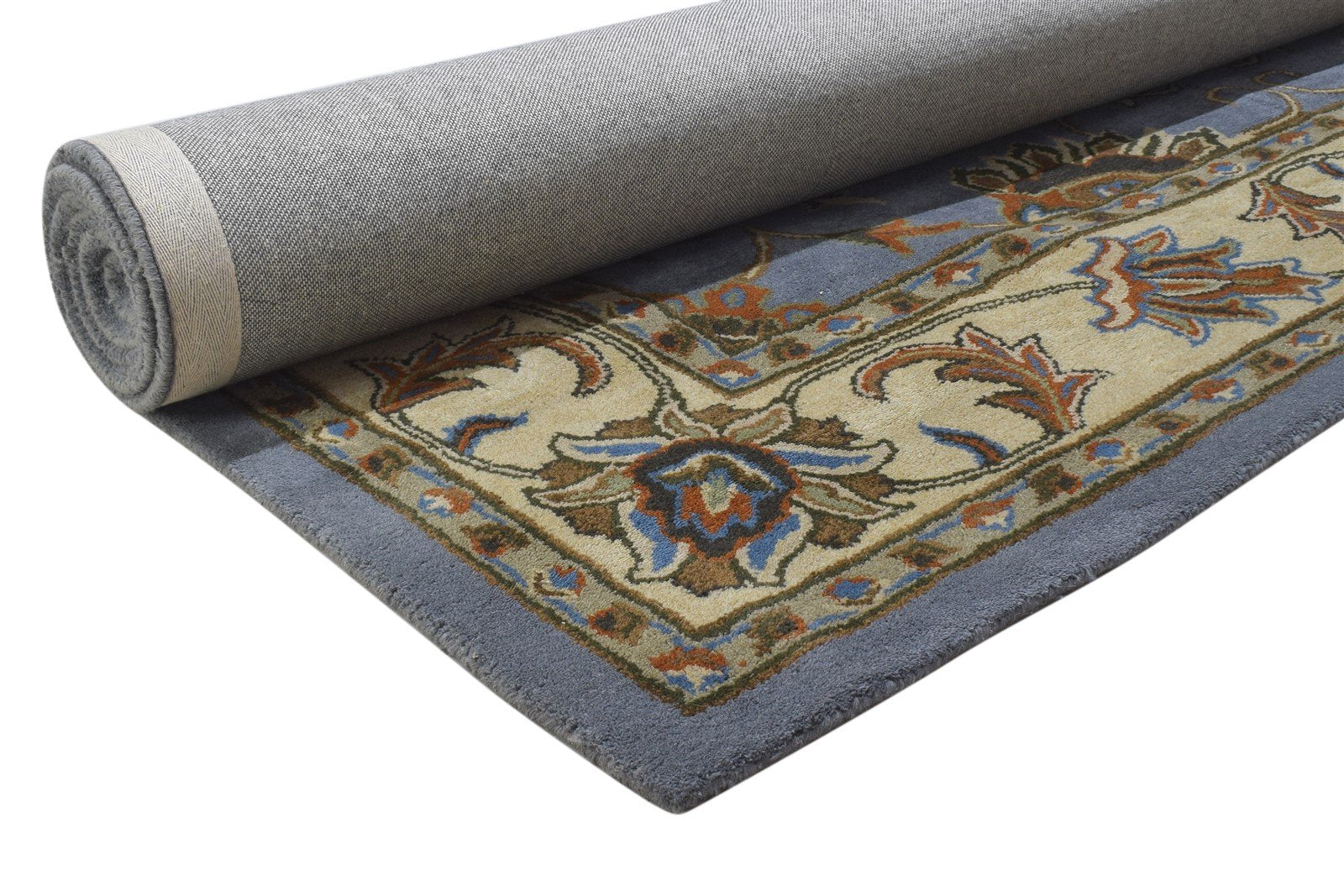 Hand Tufted Blue Wool Rug 8' X 10' Persian Oushak Oriental Large Carpet   7864492720277