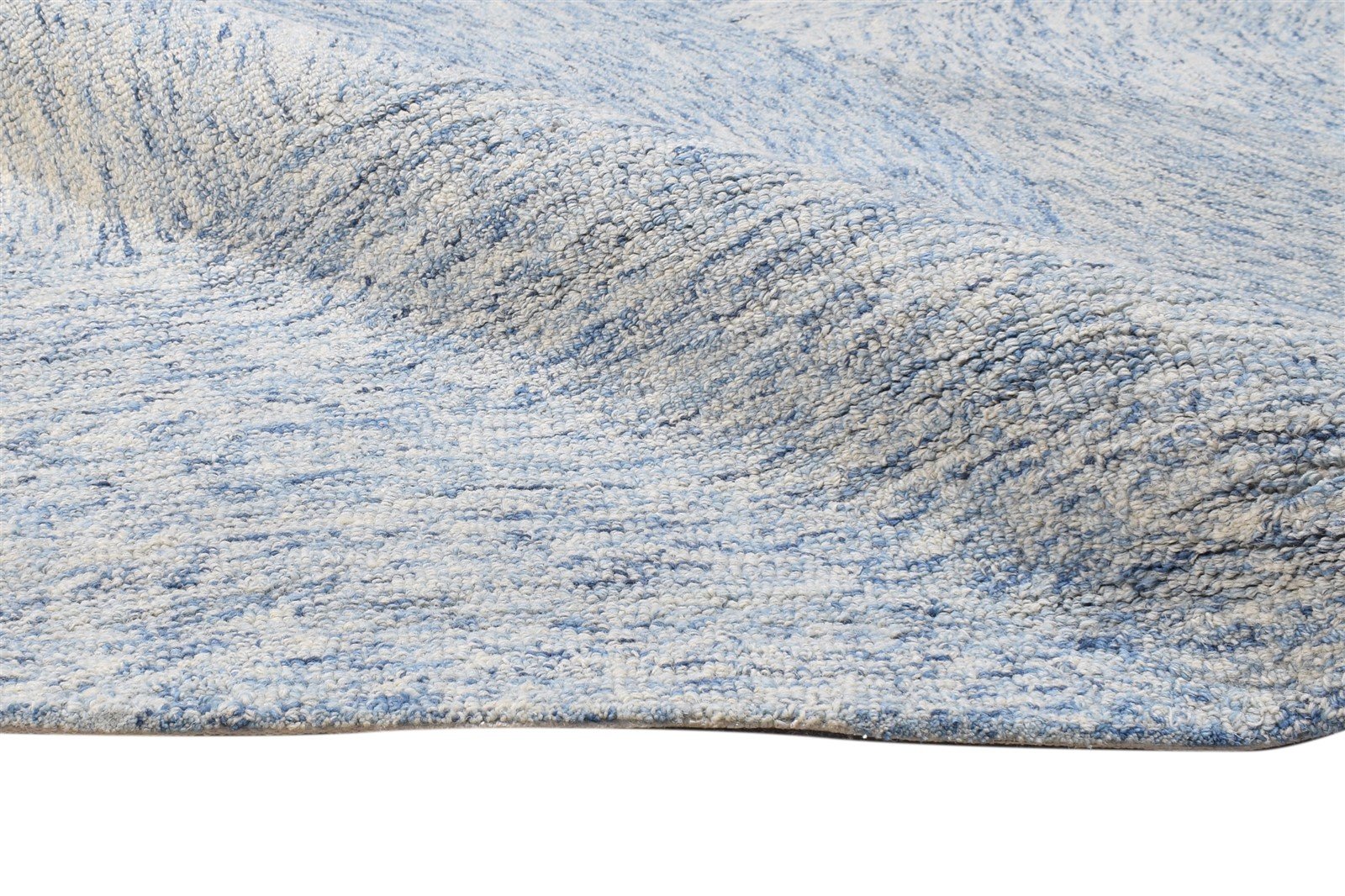 Hand Tufted Blue Wool Rug 8' X 11' Modern European Circles Large Carpet   7865111576725