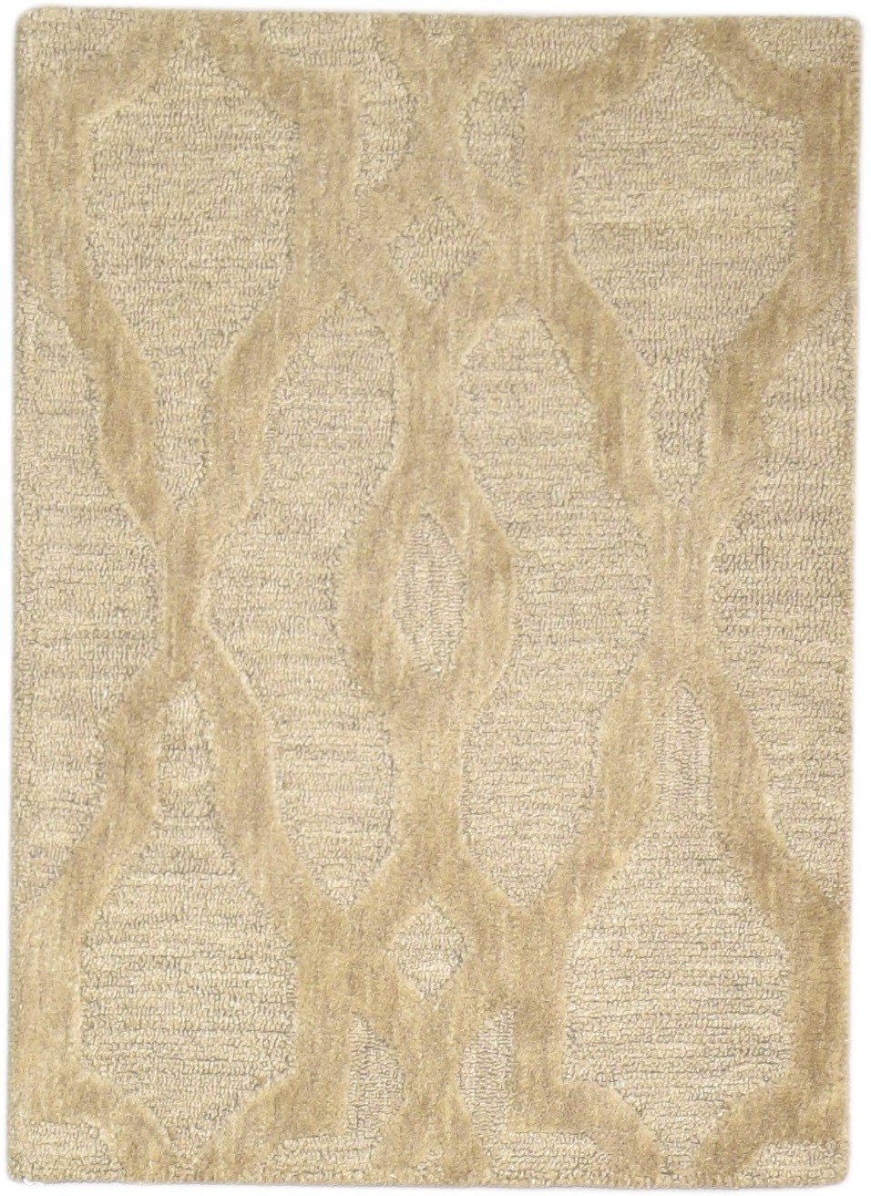 Hand Tufted Brown Wool Rug 2' X 3' Modern Moroccan Trellis Small Carpet   7864134860949