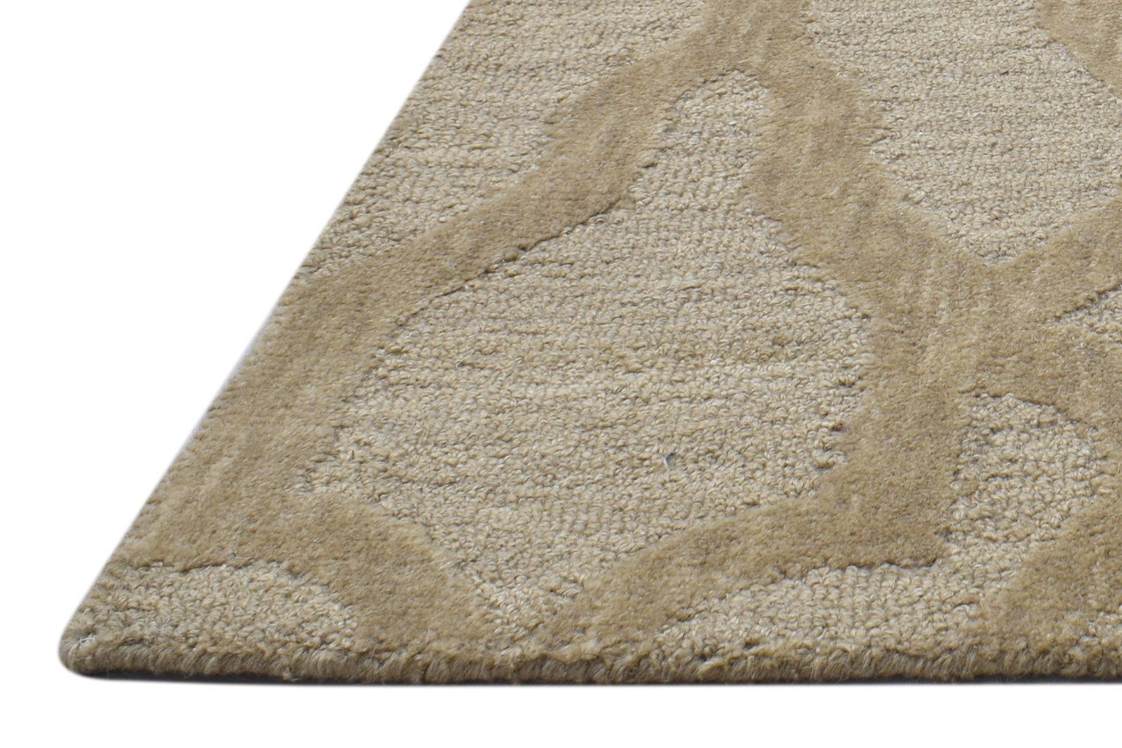 Hand Tufted Brown Wool Rug 2' X 3' Modern Moroccan Trellis Small Carpet   7864134860949
