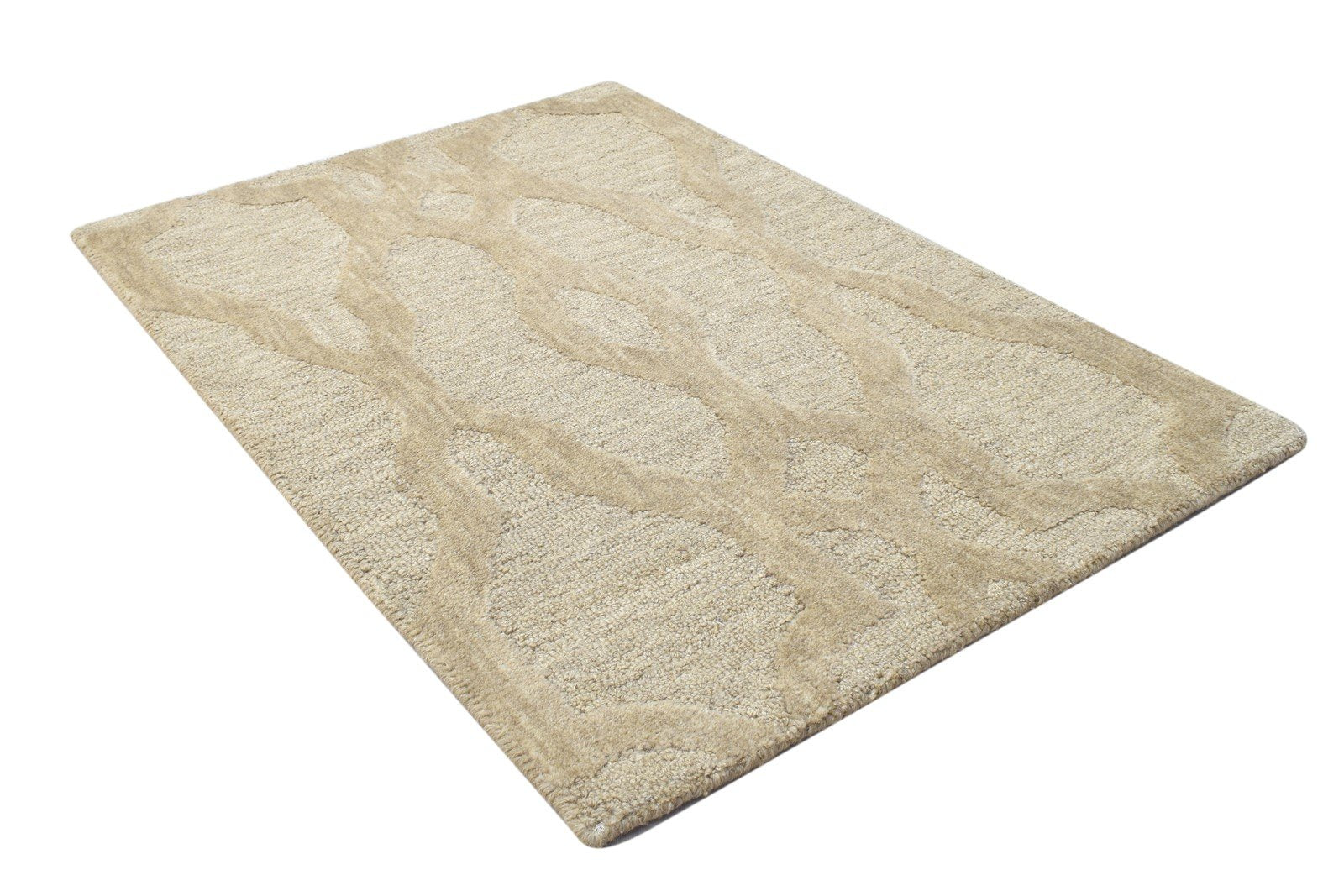 Hand Tufted Brown Wool Rug 2' X 3' Modern Moroccan Trellis Small Carpet   7864134860949
