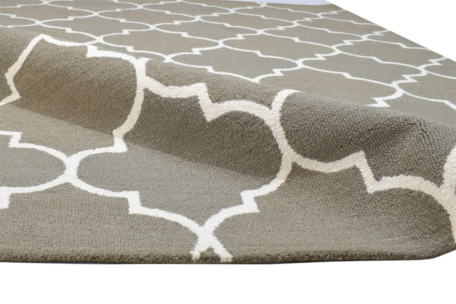 Ferdinanda Hand Tufted Brown Wool Rug 5' X 8' Modern Moroccan Trellis   7864257314965