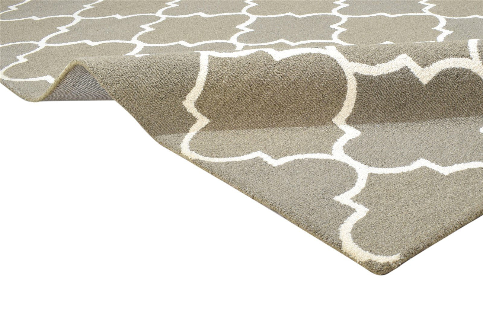 Ferdinanda Hand Tufted Brown Wool Rug 5' X 8' Modern Moroccan Trellis   7864257314965
