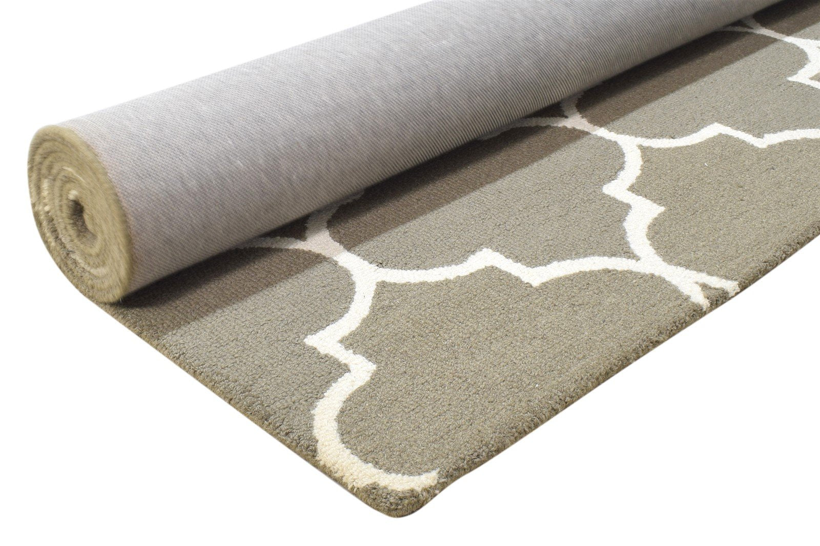 Ferdinanda Hand Tufted Brown Wool Rug 5' X 8' Modern Moroccan Trellis   7864257314965
