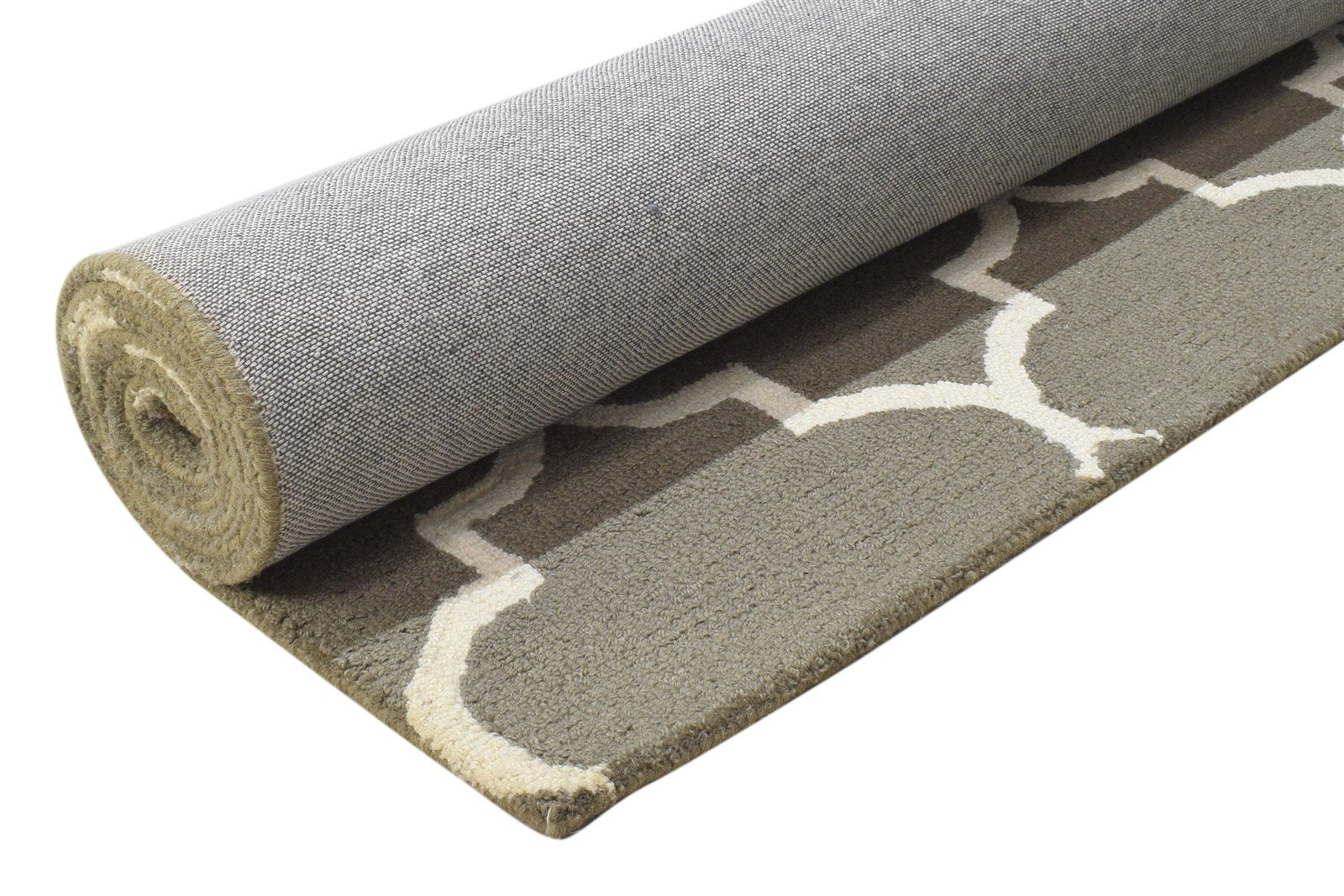 Anthiathia Hand Tufted Brown Wool Rug 5' X 8' Modern Moroccan Trellis   7864261771413