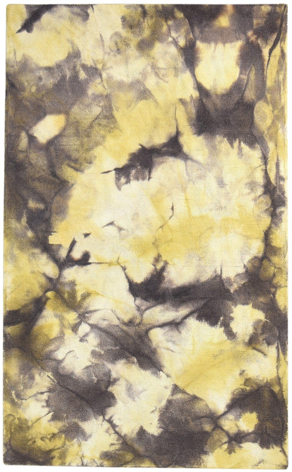 Kat Hand Tufted Brown Wool Rug 5' X 8' Modern Shibori Tie Dye   7865201328277