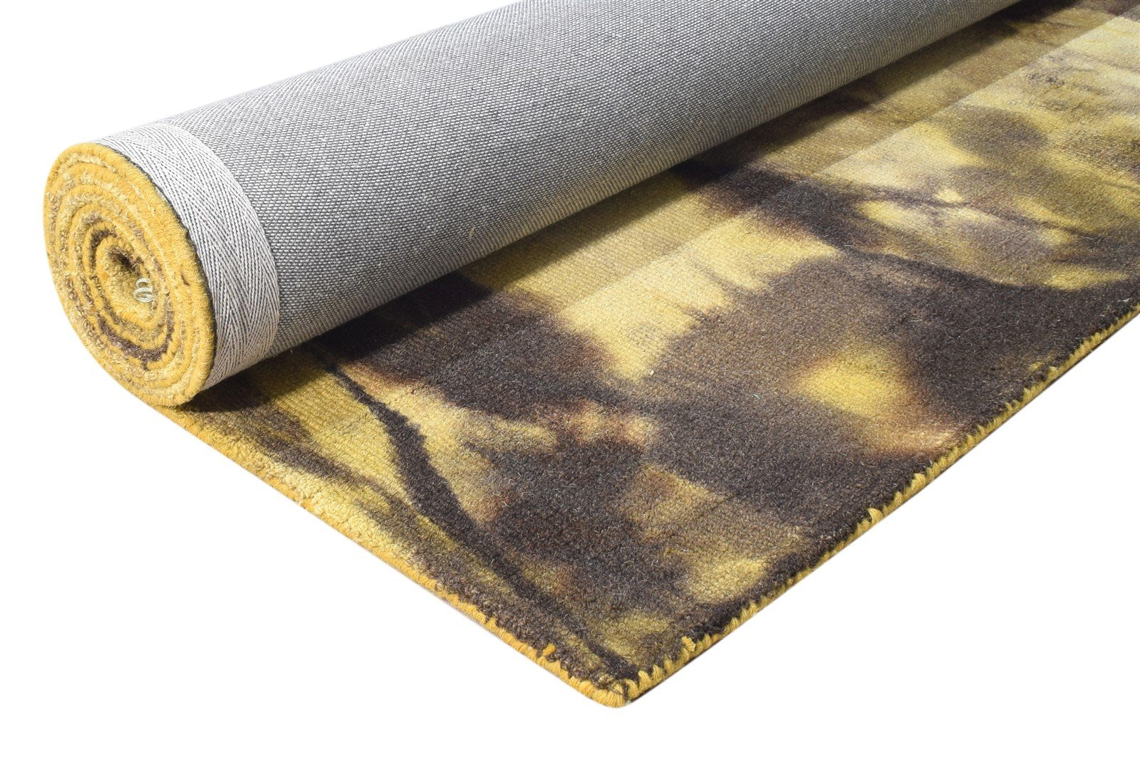 Kat Hand Tufted Brown Wool Rug 5' X 8' Modern Shibori Tie Dye   7865201328277