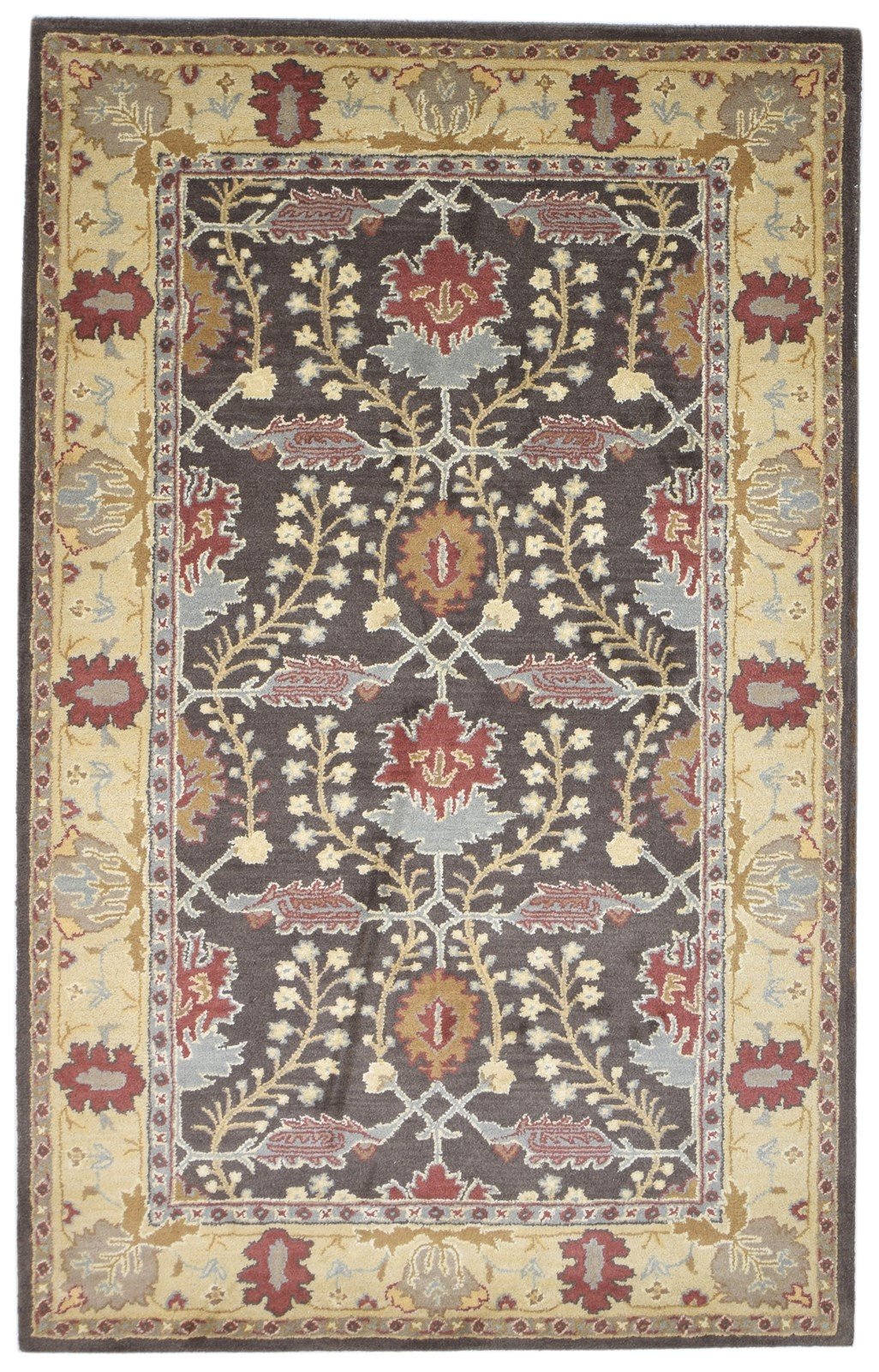 Hand Tufted Brown Wool Rug 5' X 8' Persian Kashan Oriental Room Size Carpet   7864094916757