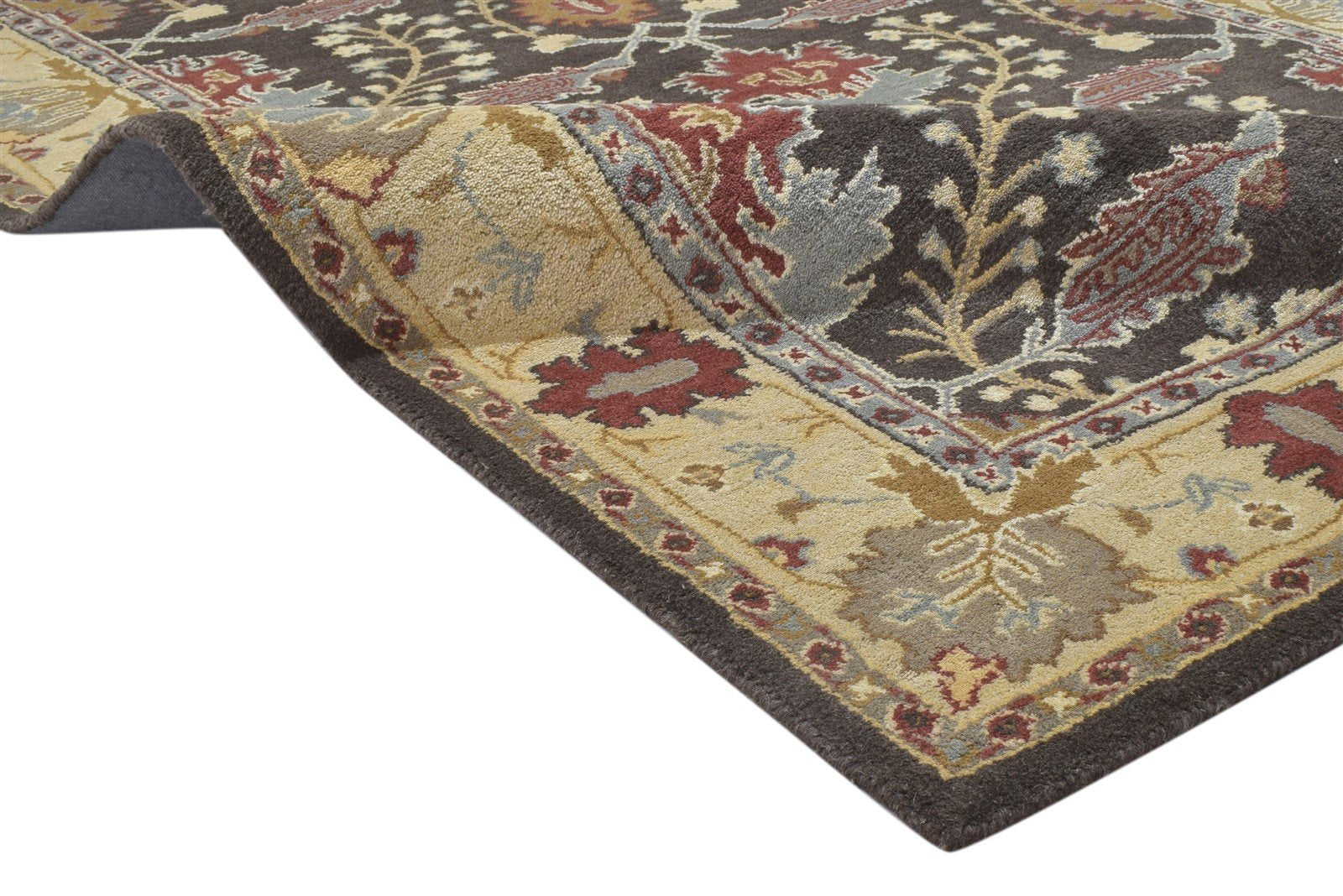 Hand Tufted Brown Wool Rug 5' X 8' Persian Kashan Oriental Room Size Carpet   7864094916757