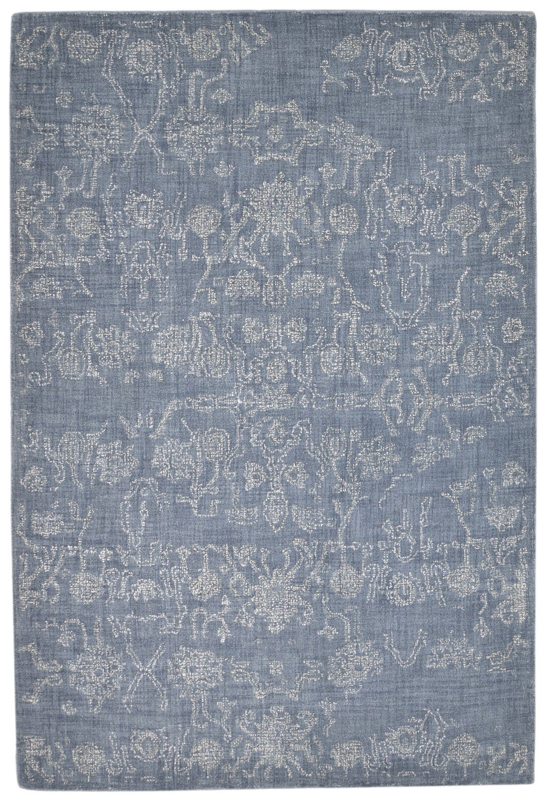 Hand Tufted Charcoal Wool Rug 5' X 8' Modern Oushak Floral Room Size Carpet   7864096686229