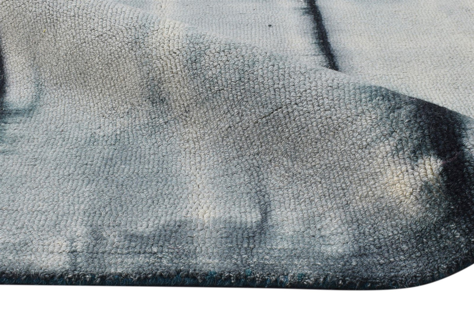 Belia Hand Tufted Charcoal Wool Rug 5' X 8' Modern Shibori Tie Dye   7865170854037