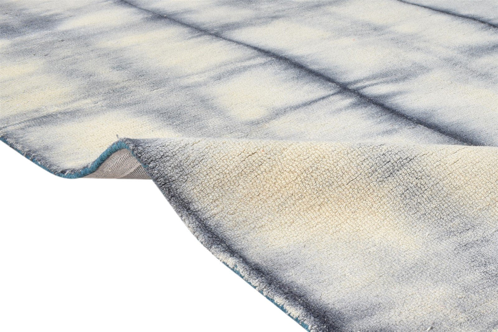 Tess Hand Tufted Charcoal Wool Rug 5' X 8' Modern Shibori Tie Dye   7865171804309