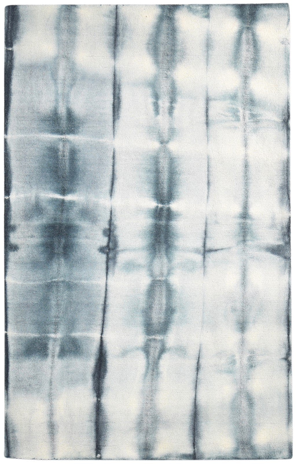 Hand Tufted Charcoal Wool Rug 5' X 8' Modern Shibori Tie Dye Room Size Carpet   7865175474325