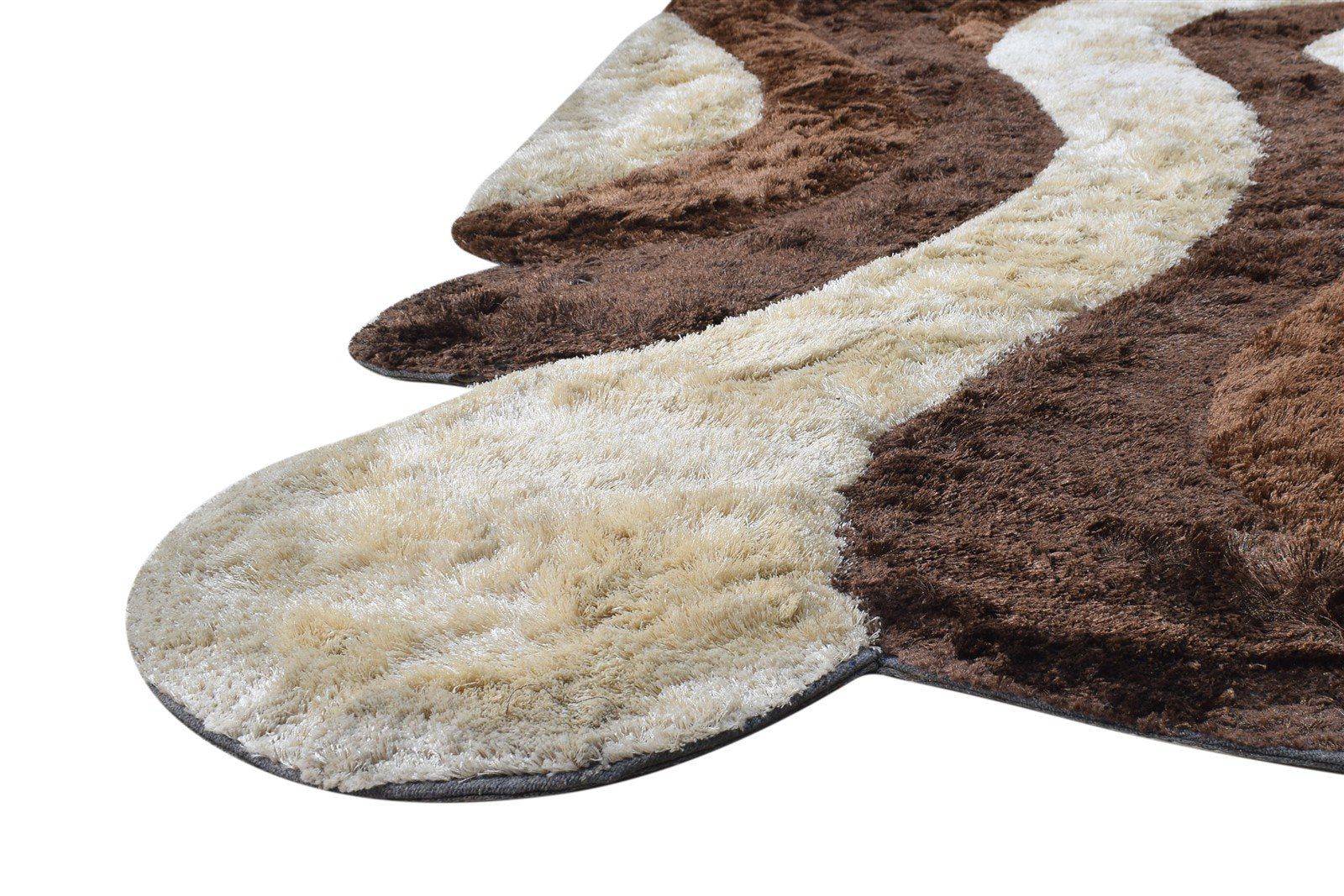 Rachelle Hand Tufted Chocolate Polypropylene Rug 6X8 Modern Scandinavian Abstract   7865054593173