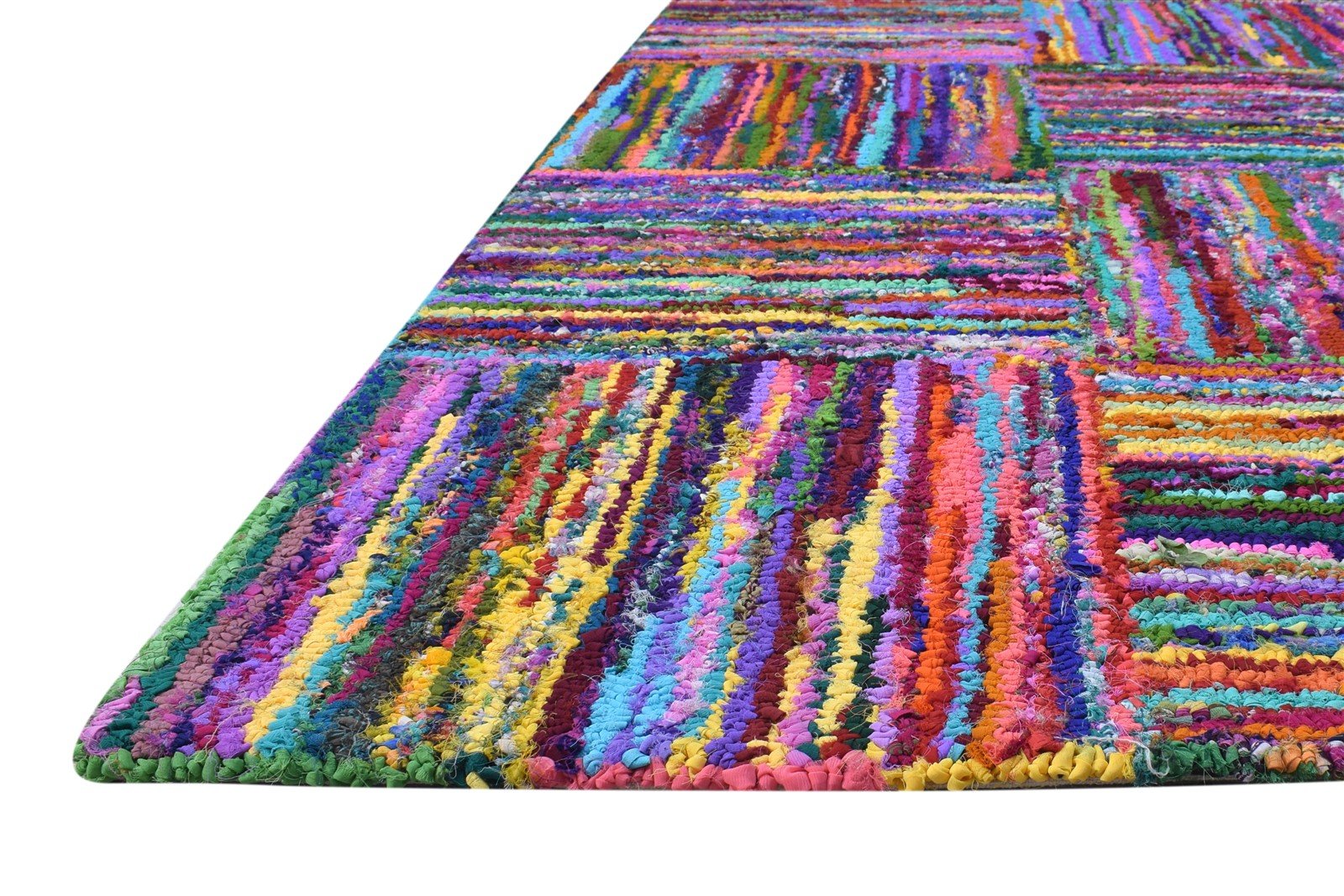 Hand Tufted Colorful Cotton Polyester Rug 5X8 Modern Bohemian Geometric Room Size   7865132253333