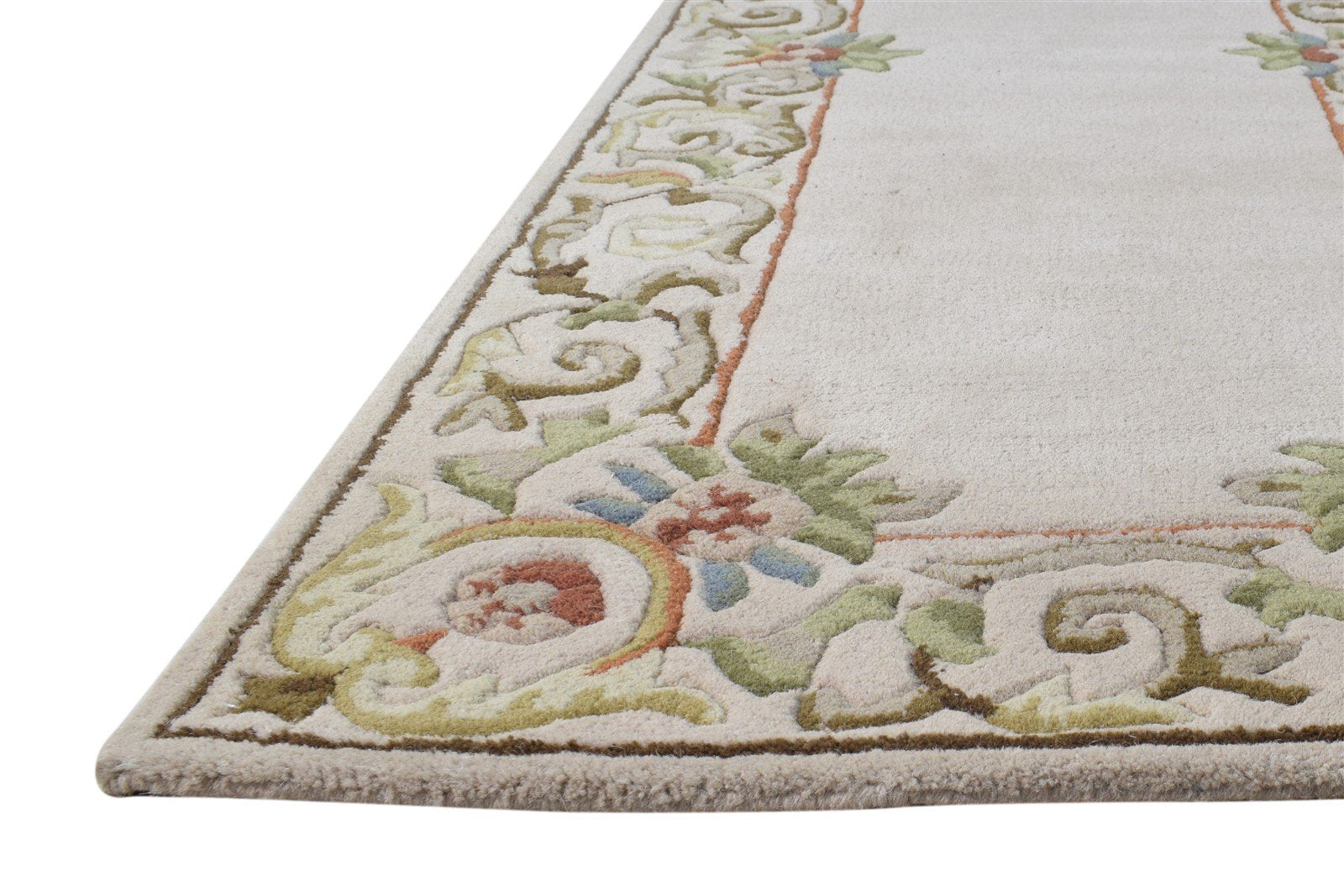 Hand Tufted Cream Wool Rug 3' X 10' Persian Mughal Oriental Small Runner   7864932925589