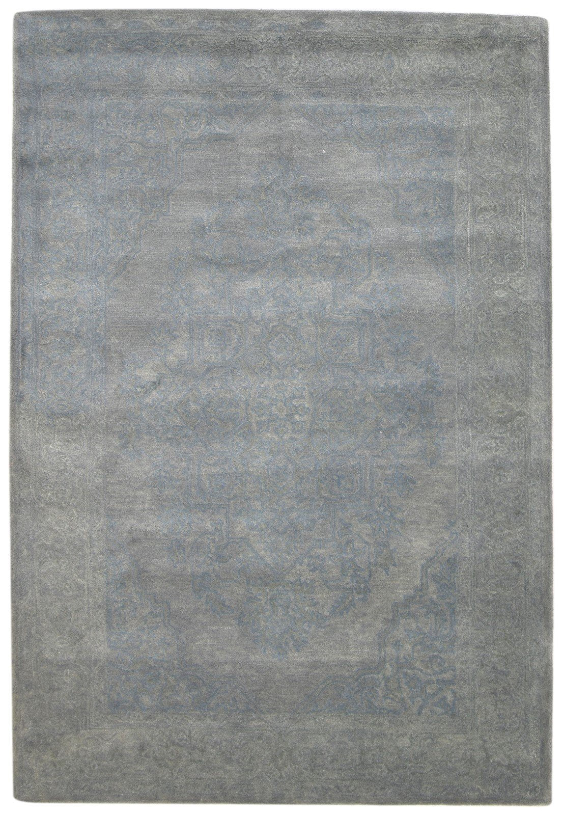 Hand Tufted Dark Grey Wool Rug 5X8 Persian Heriz-Indian Oriental Room Size   7864093802645