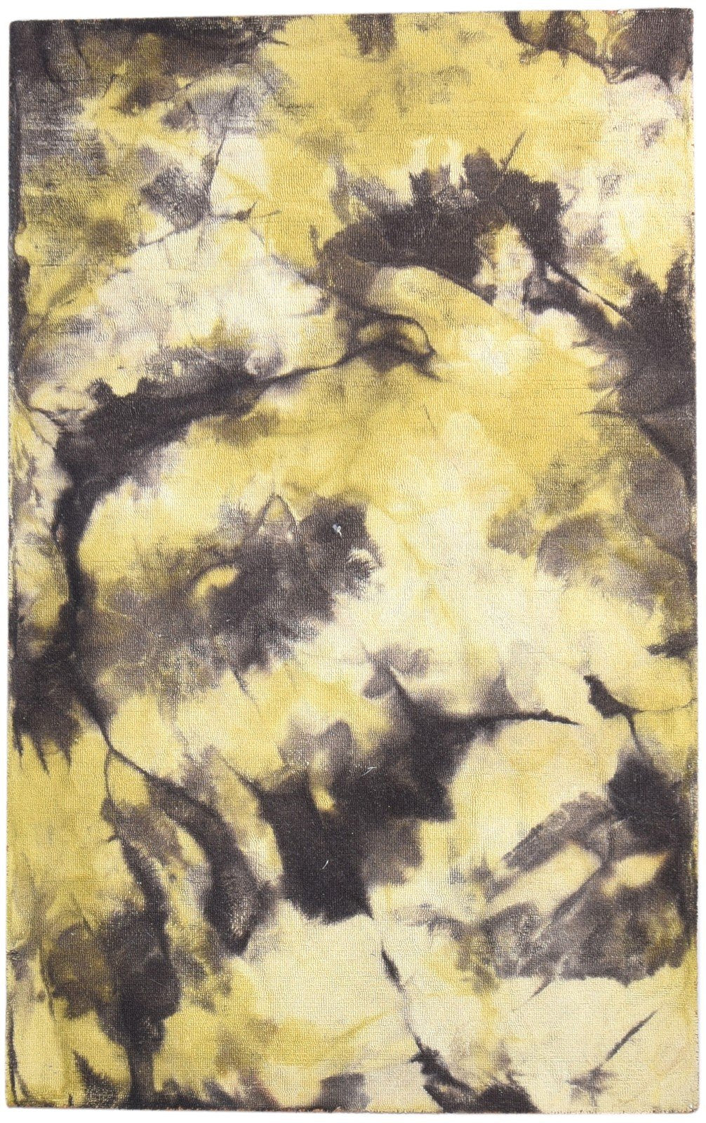Hand Tufted Gold Wool Rug 5' X 8' Modern Shibori Tie Dye Room Size Carpet   7865198772373