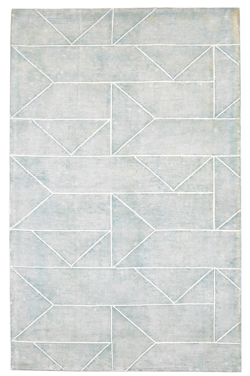 Hand Tufted Green Wool Rug 5X7 Modern Scandinavian Geometric Room Size Carpet   7864329568405